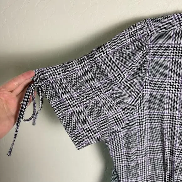 Torrid Purple Houndstooth Plaid Midi Studio Wrap Dress 2X 18491205 - Picture 6 of 15